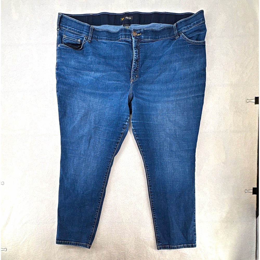 Lee Flex Motion Regular Fit Mid Rise Skinny Blue Denim Jeans Womens 20W